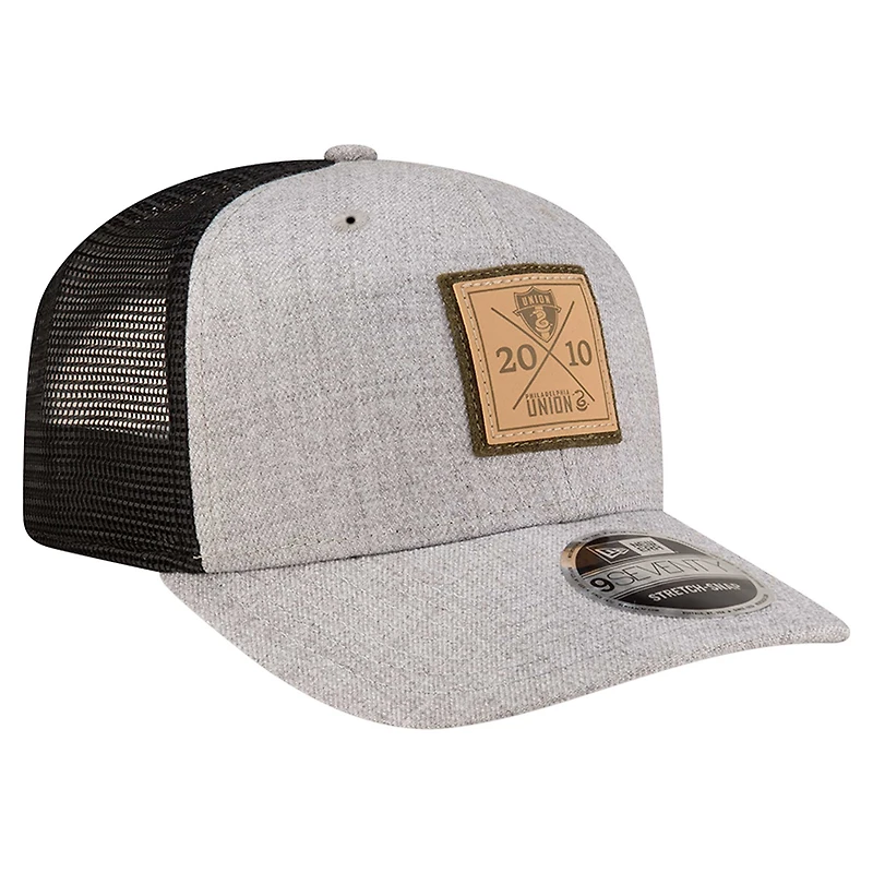 Casquette ajustable extensible à boutons-pression New Era gris chiné Philadelphia Union 9SEVENTY pour homme
