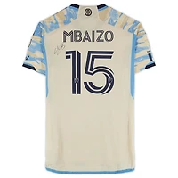 Olivier Mbaizo Philadelphia Union Autographed Match-Used #15 Tan adidas Jersey from the 2024 MLS Season - Size M