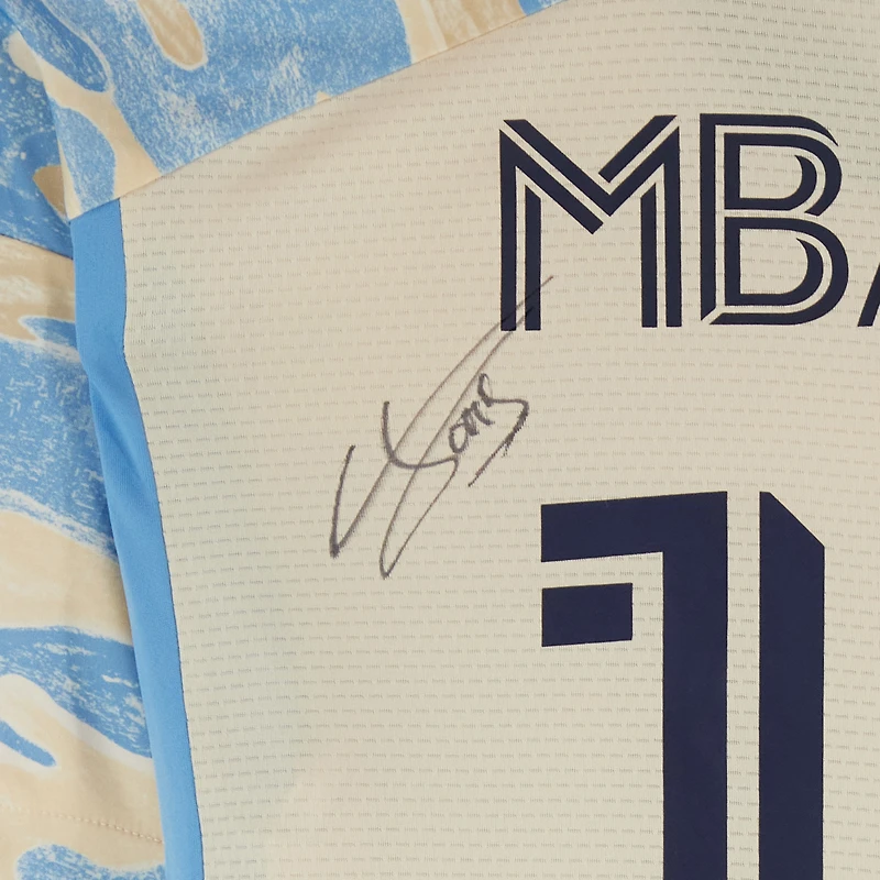 Olivier Mbaizo Philadelphia Union Autographed Match-Used #15 Tan adidas Jersey from the 2024 MLS Season - Size M