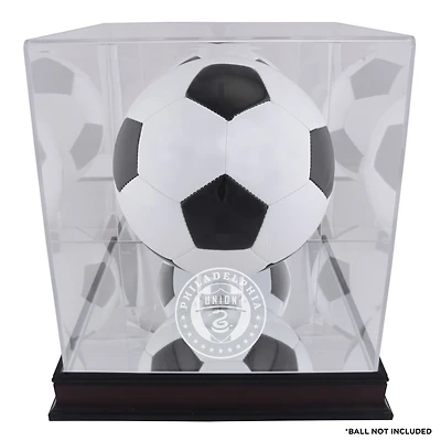 Philadelphia Union Mahogany Team Logo Soccer Ball Display Case