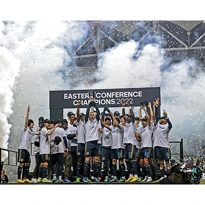 Photographie non signée des champions de la Conférence Est 2022 l'Union Philadelphie