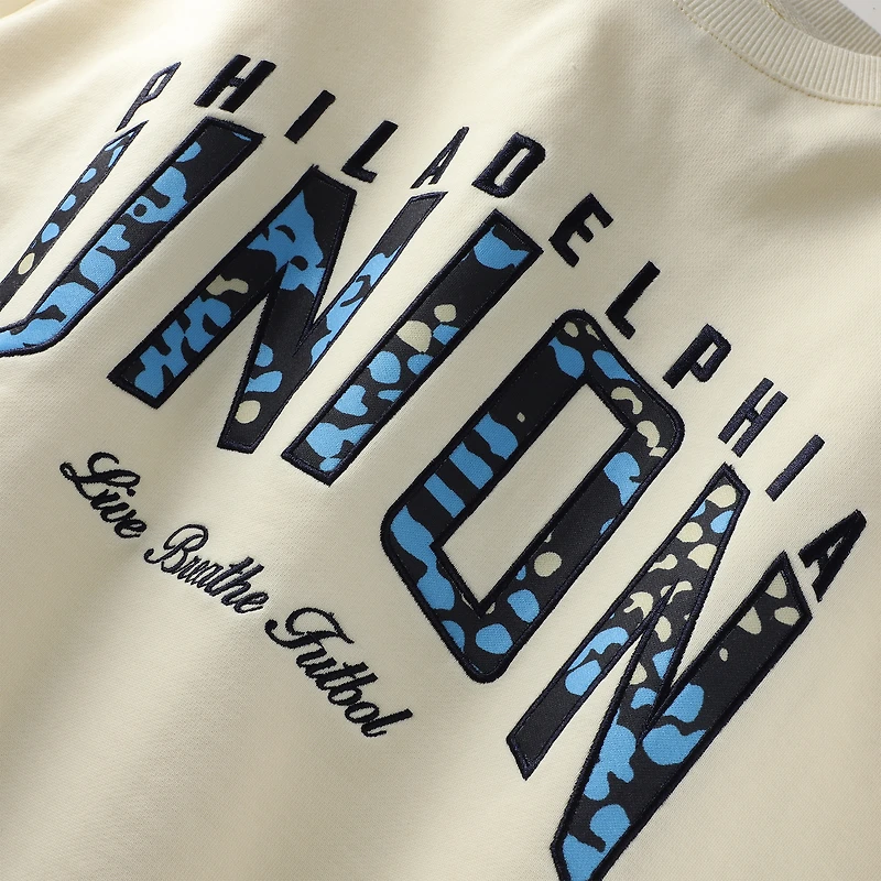 Sweat-shirt unisexe Live Breathe Futbol crème Philadelphia Union