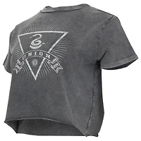 T-shirt court en tissu vieilli Philadelphia Union de Concepts Sport pour femme, couleur anthracite
