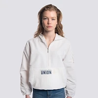 Women's Lusso  White Philadelphia Union Paige Half-Zip Hooded Jacket