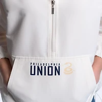 Women's Lusso  White Philadelphia Union Paige Half-Zip Hooded Jacket