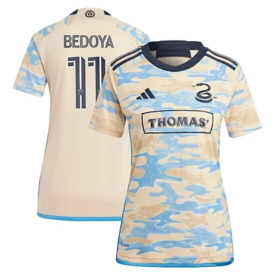 Maillot adidas Alejandro Bedoya pour femme, réplique de l'Union Philadelphie 2023 Philly, beige