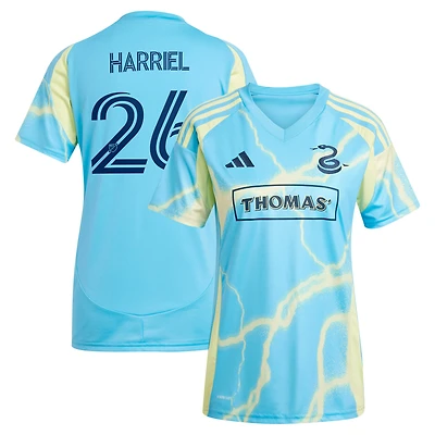 Maillot réplique adidas Nathan Harriel bleu Philadelphia Union 2025 « The Voltage » pour femme