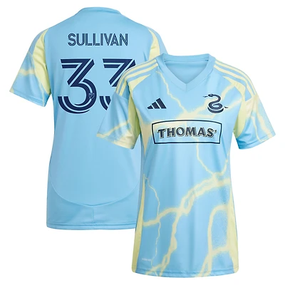 Maillot réplique du kit The Voltage 2025 de l'équipe football l'Union Philadelphie bleu adidas Quinn Sullivan pour femme