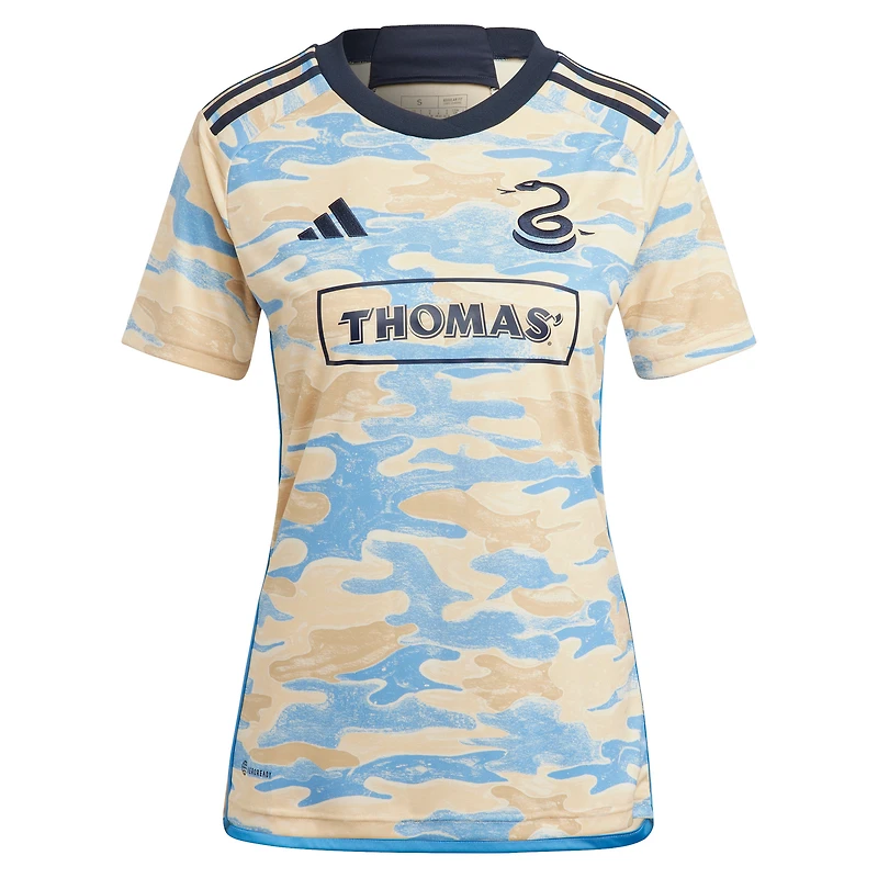 Maillot Philadelphia Union 2023 For Philly adidas pour femme, beige, réplique