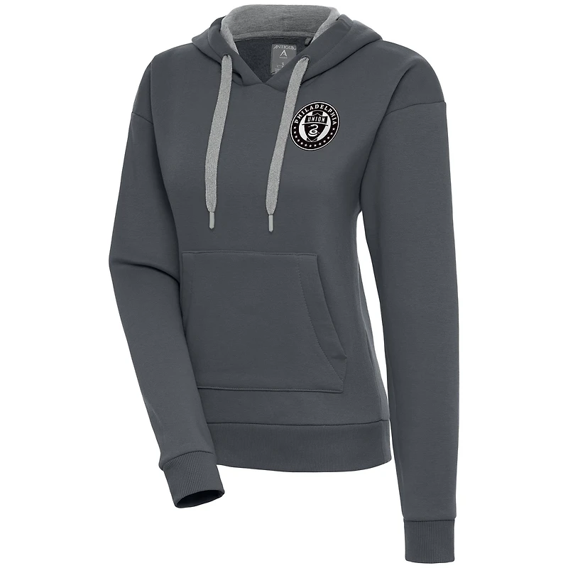 Sweat à capuche Victory métallique brossé pour femme, couleur charbon de bois, Philadelphia Union
