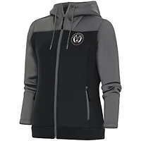 Women's Antigua  Steel/Gray Philadelphia Union Brushed Metallic Protect Full-Zip Hoodie