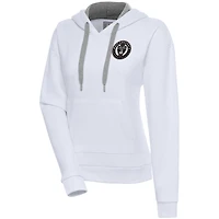 Women's Antigua  White Philadelphia Union Brushed Metallic Victory Pullover Hoodie