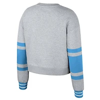 Women's Stadium Essentials Heather Gray Philadelphia Union Scrimmage Cropped Pullover Sweatshirt