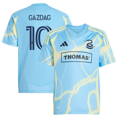 Maillot de joueur réplique du kit The Voltage 2025 l'équipe Philadelphia Union bleu adidas Daniel Gazdag pour jeunes