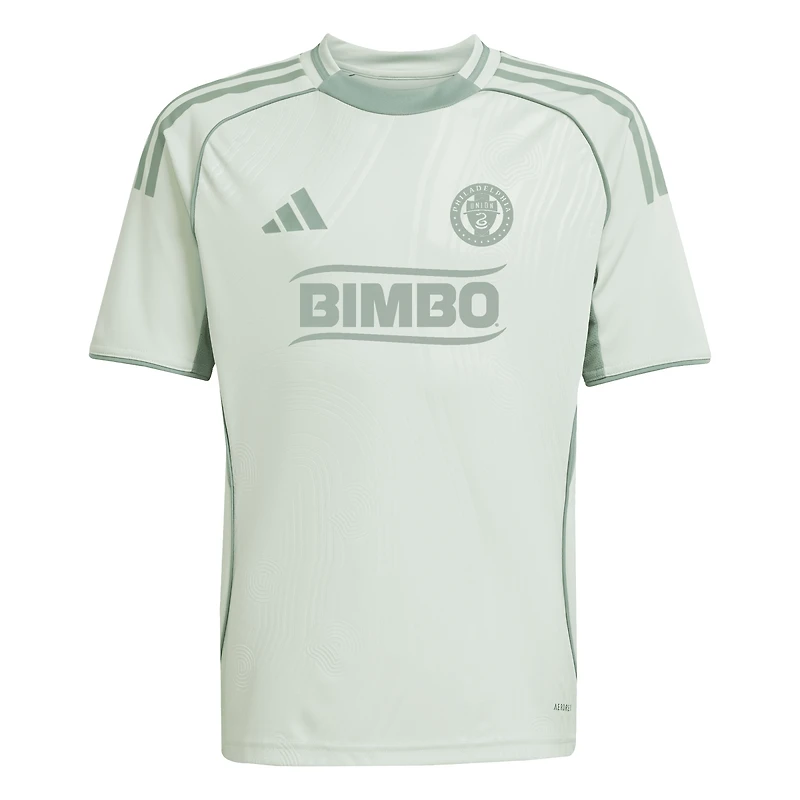 Youth adidas Light Green Philadelphia Union 2025 One Planet Pre-Match Top
