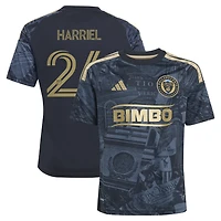 Youth adidas Nathan Harriel Navy Philadelphia Union 2026 1776 Kit Replica Jersey