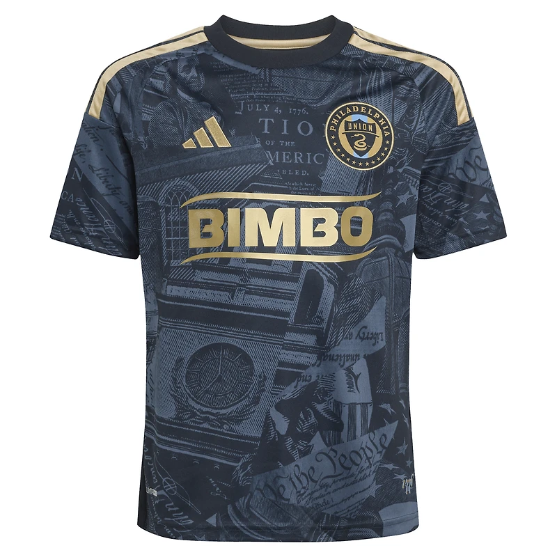 Maillot réplique adidas Quinn Sullivan bleu marine Philadelphia Union 2026 1776 pour enfant