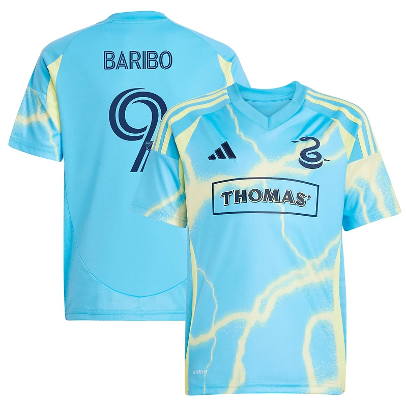 Youth adidas Tai Baribo Blue Philadelphia Union 2025 The Voltage Kit Replica Player Jersey
