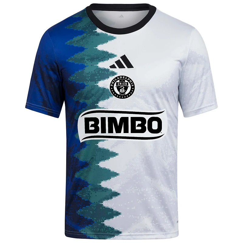 Youth adidas White Philadelphia Union 2025 Gaming AEROREADY Pre-Match Top