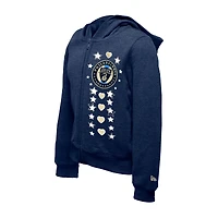 Youth Girls 5th & Ocean by New Era  Navy Philadelphia Union Boxy Full-Zip Hoodie
