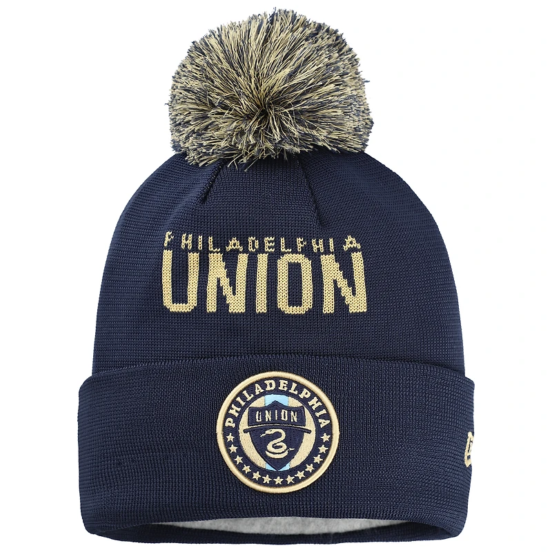 Youth New Era  Navy Philadelphia Union Jersey Hook Cuffed Knit Hat with Pom