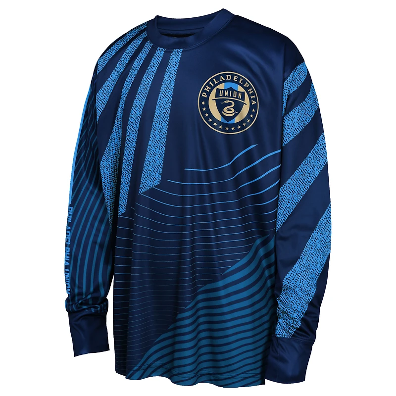 T-shirt à manches longues bleu Philadelphia Union Nifty Netminder pour jeunes Outerstuff