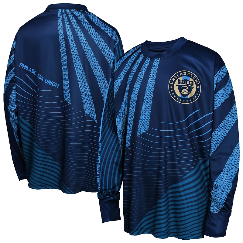 T-shirt à manches longues bleu Philadelphia Union Nifty Netminder pour jeunes Outerstuff