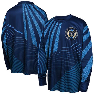 T-shirt à manches longues bleu Philadelphia Union Nifty Netminder pour jeunes Outerstuff