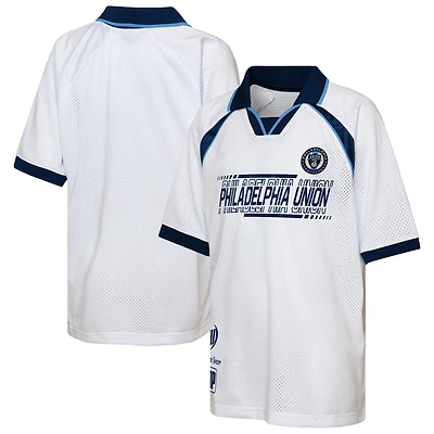 T-shirt raglan blanc en maille Philadelphia Union pour jeunes Outerstuff