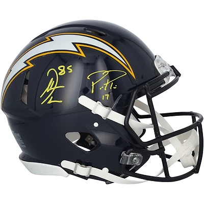 Casque Riddell Speed ​​Authentic rétro 1988-2006 autographié par Philip Rivers et Antonio Gates (San Diego Chargers)