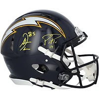 Casque Riddell Speed ​​Authentic rétro 1988-2006 autographié par Philip Rivers et Antonio Gates (San Diego Chargers)
