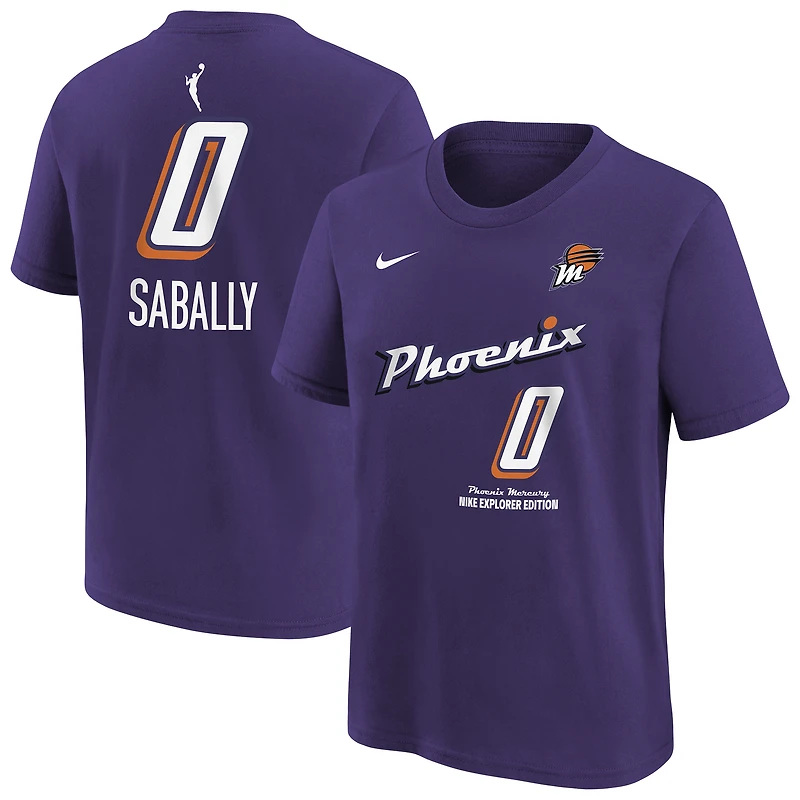 T-shirt Nike Satou Sabally Purple Phoenix Mercury Explorer Edition avec nom et numéro