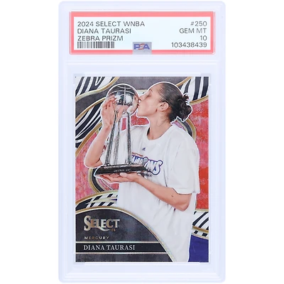 Diana Taurasi Phoenix Mercury 2024 Panini Select WNBA Zebra Prizm #250 PSA Carte authentifiée 10