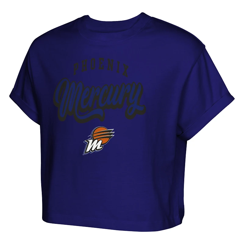 Girls Youth  Purple Phoenix Mercury City Pennant Cropped T-Shirt