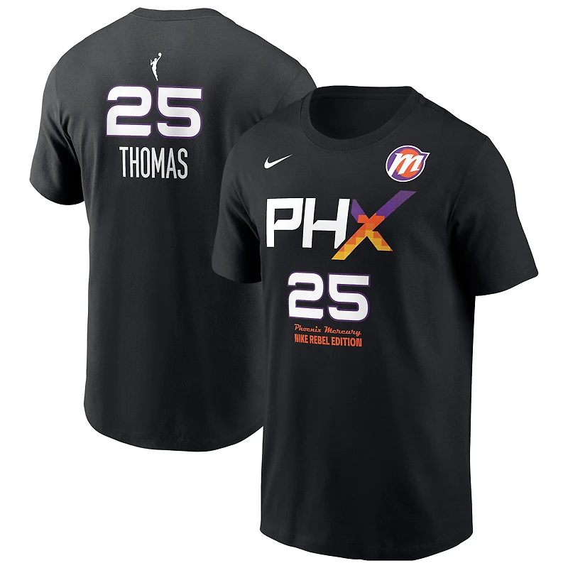Men's Nike Alyssa Thomas Black Phoenix Mercury Name & Number Rebel Edition T-Shirt
