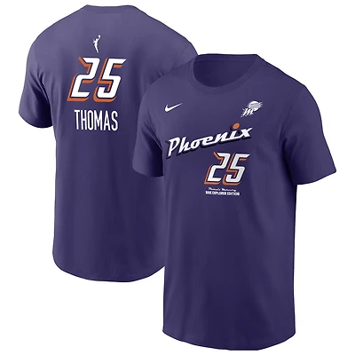 T-shirt Nike Alyssa Thomas violet pour homme, édition Phoenix Mercury Explorer, avec nom et numéro