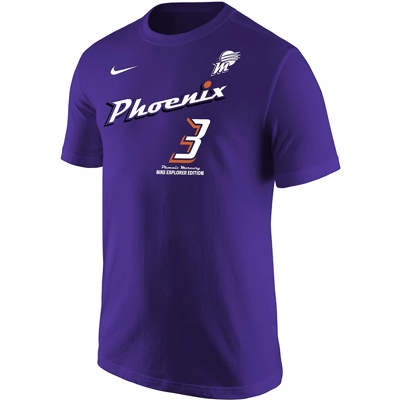 T-shirt Nike Diana Taurasi violet Phoenix Mercury Explorer Edition avec nom et numéro pour homme