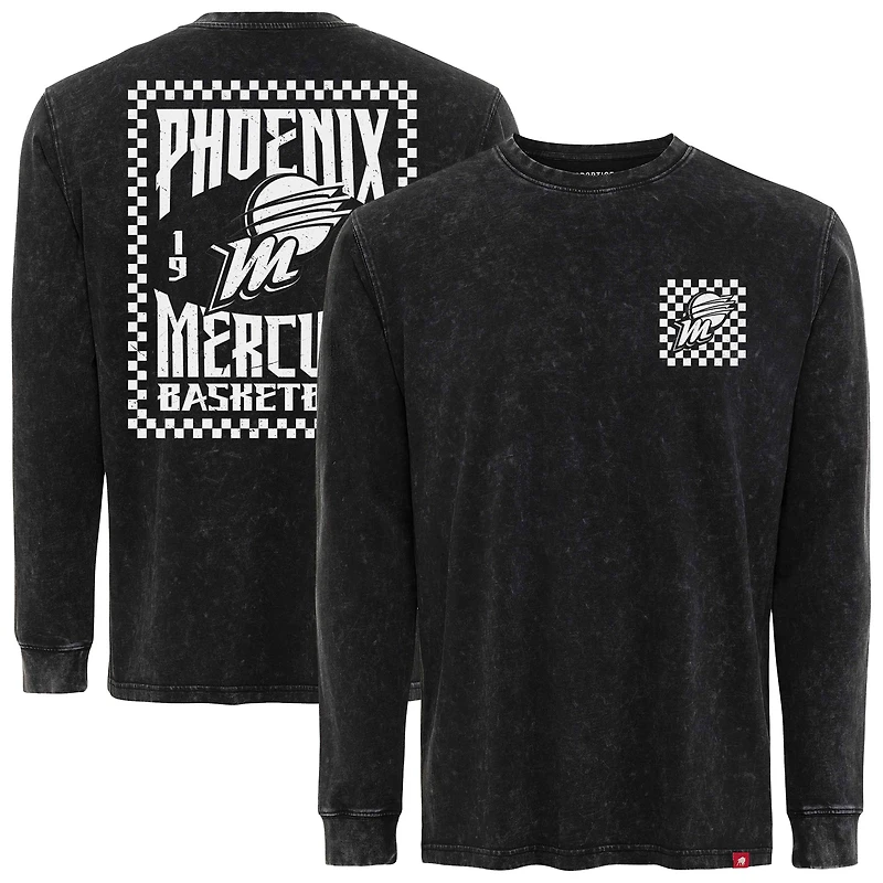 Unisex Sportiqe  Black Phoenix Mercury Rock & Roll Collection Bono Mineral Wash Premium Long Sleeve T-Shirt