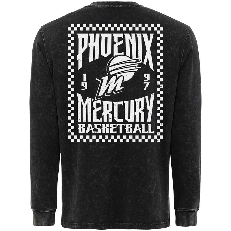 T-shirt unisexe Sportiqe Black Phoenix Mercury Rock & Roll Collection Bono Mineral Wash Premium à manches longues