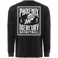 T-shirt unisexe Sportiqe Black Phoenix Mercury Rock & Roll Collection Bono Mineral Wash Premium à manches longues