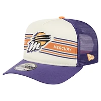 Casquette de camionneur ajustable unisexe New Era 9FIFTY A-Frame crème/violet Phoenix Mercury Banner Foam Front