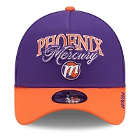 Casquette unisexe New Era Phoenix Mercury WNBA Tip-Off 2026, écusson métallique, monture A, taille A, ajustable, violette/orange.