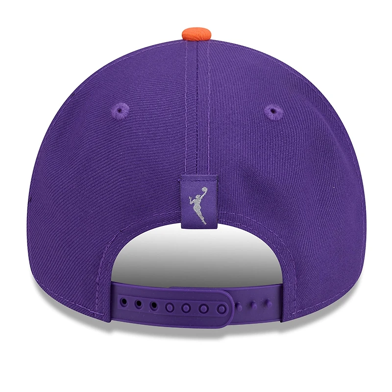 Casquette unisexe New Era Phoenix Mercury WNBA Tip-Off 2026, écusson métallique, monture A, taille A, ajustable, violette/orange.