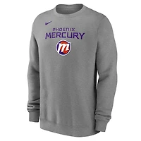 Sweat-shirt unisexe Nike gris Phoenix Mercury à logo superposé