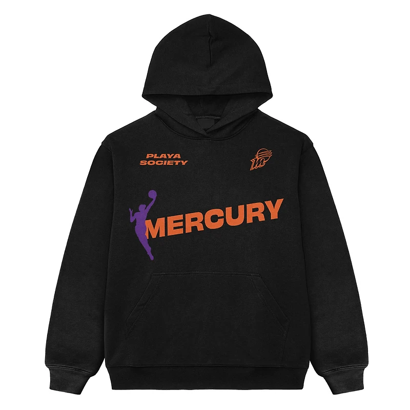 Sweat à capuche unisexe noir de l'équipe Phoenix Mercury Playa Society