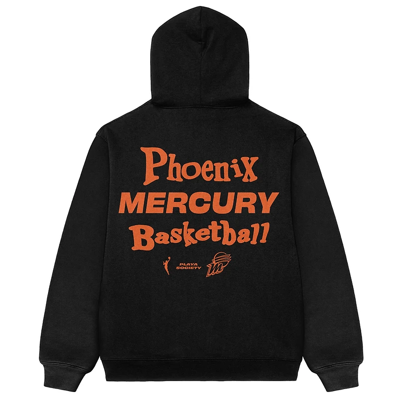 Sweat à capuche unisexe noir de l'équipe Phoenix Mercury Playa Society