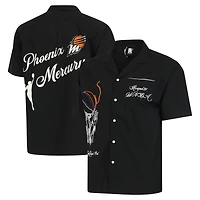 Chemise de bowling unisexe round21 noire Phoenix Mercury Lucky Strike à boutons complets