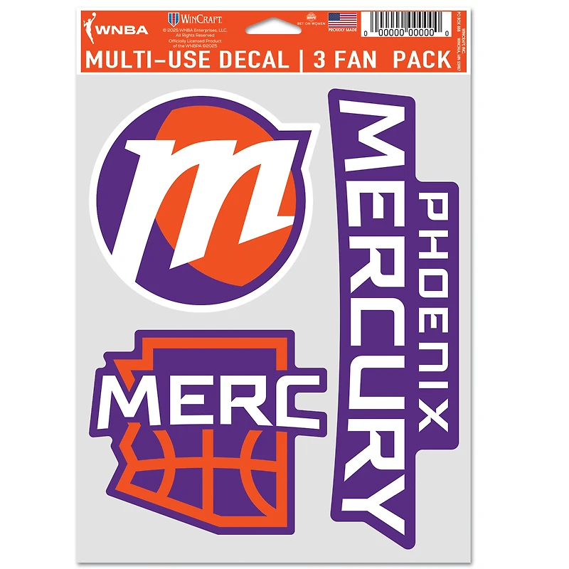 Ensemble d'autocollants pour ventilateur WinCraft Phoenix Mercury en trois parties