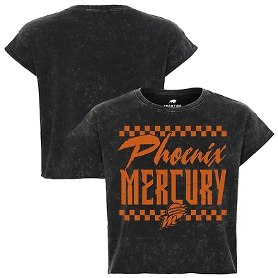 T-shirt court Sportiqe noir Phoenix Mercury Rock & Roll Collection Gwen Mineral Wash pour femme