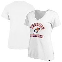 Women's '47 White Phoenix Mercury Logo Lockup V-Neck Plus T-Shirt